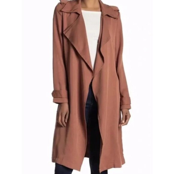 Bagatelle Mauve Trench Women's Jacket Size Large 100% Lyocell - Picture 1 of 15